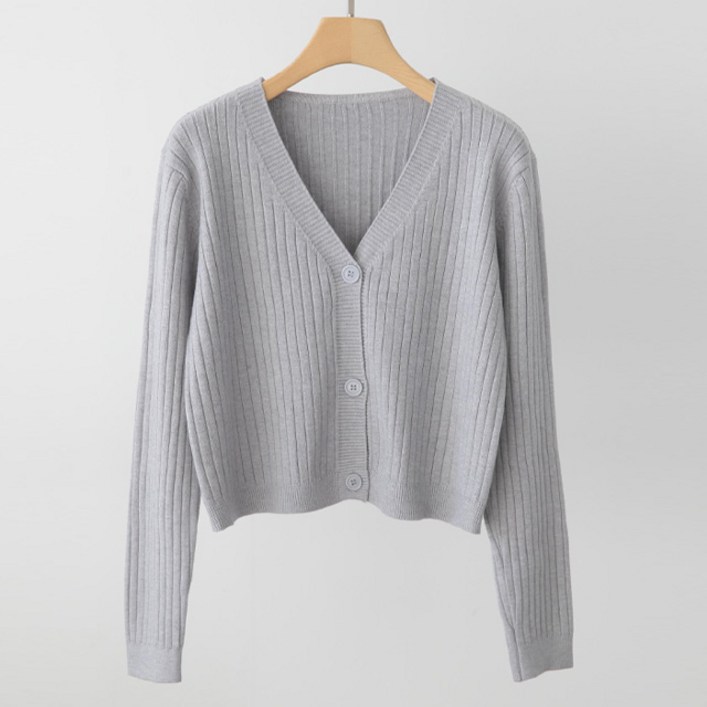 제니트 여성 기본핏 브이넥 레이어드 베이직 니트 골지 가디건 신유골지CD