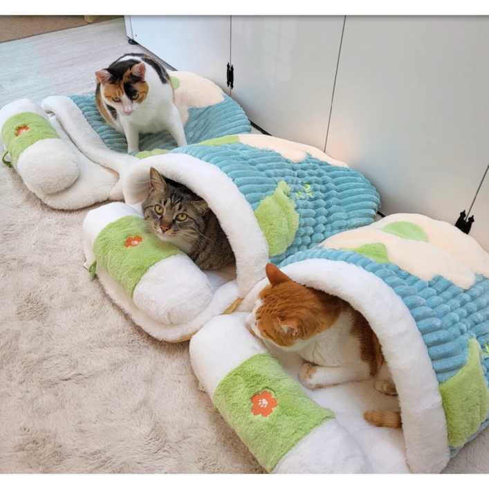 냥큼마캣 고양이 침낭 극세사 이불 숨숨집, 핑크, 1개 냥큼마캣 고양이 침낭 극세사 이불 숨숨집, 핑크, 1개