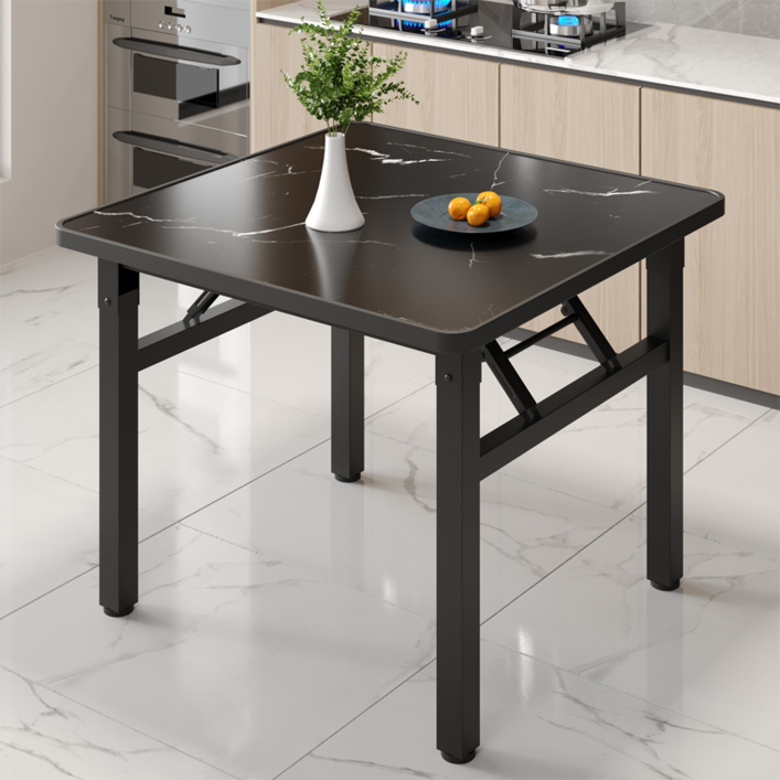 지누아 대형 접이식 식탁 80x80cm 접이식 테이블, 블랙오크