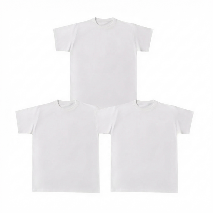 111 베이직 면 30수 라운드 무지  남자 반팔티 화이트 베이잉