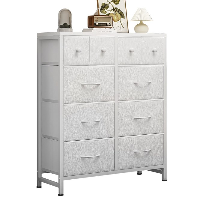 소웰홈 패브릭 4단10문 옷 수납장, 10단, 화이트