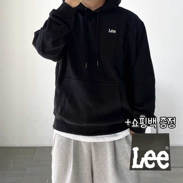 당일출고정품 LEE 리 스몰 트위치 로고 후드티 블랙 쇼핑백 당일출고정품 LEE 리 스몰 트위치 로고 후드티 블랙 쇼핑백