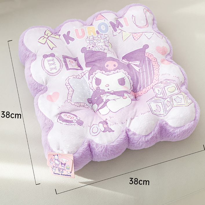 정품 산리오 캐릭터 극세사 방석 퍼 털 등쿠션 미끄럼방지