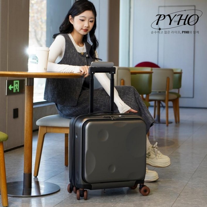 사이드 오픈 캐리어 오픈형 여행가방 대용량 18인치 기내용 캐리어 소형 경량 PC 여행용 캐리어