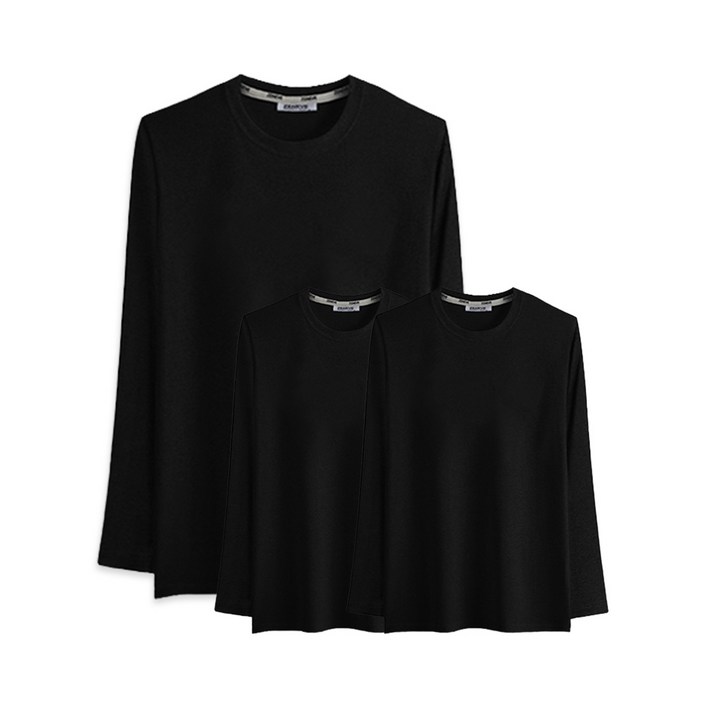 제네브 [1+1+1] 3장기획세트상품 / 국내생산 남여공용 면20수 S~3XL 긴팔라운드 3장세트