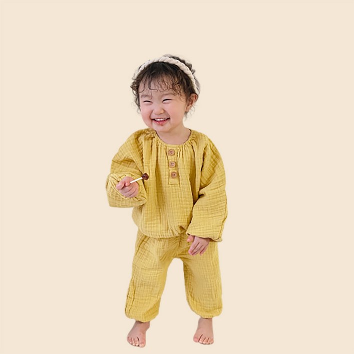 [디어딜리] 루즐린 콜렉션 아기 유아 바디 슈트 여름 봄 가을 외출복 상하복 등원룩 거즈수트