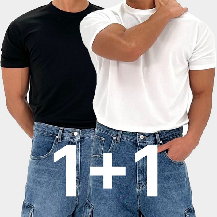 2장묶음 목늘어남없는 남자 머슬핏 헬스 반팔 티셔츠