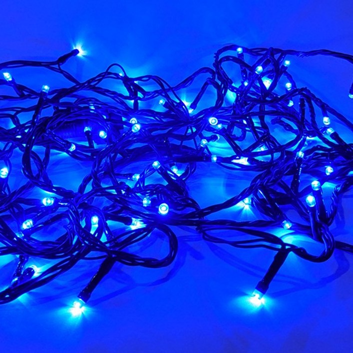 선세이브 LED 은하수 100구 검정선정류기 세트 크리스마스 트리전구, 파란색