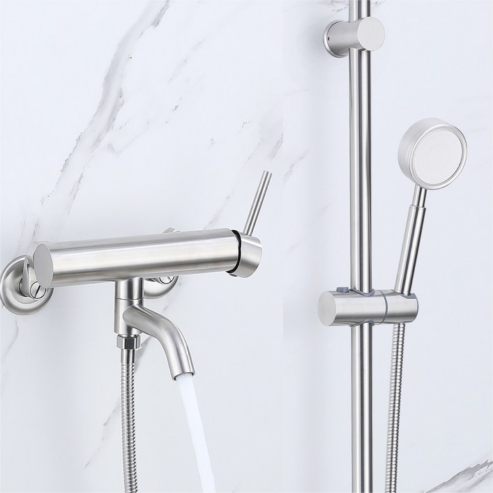 준앤코 스테인리스 샤워수전 샤워기 세트 욕실수전 슬라이드바 SQS03