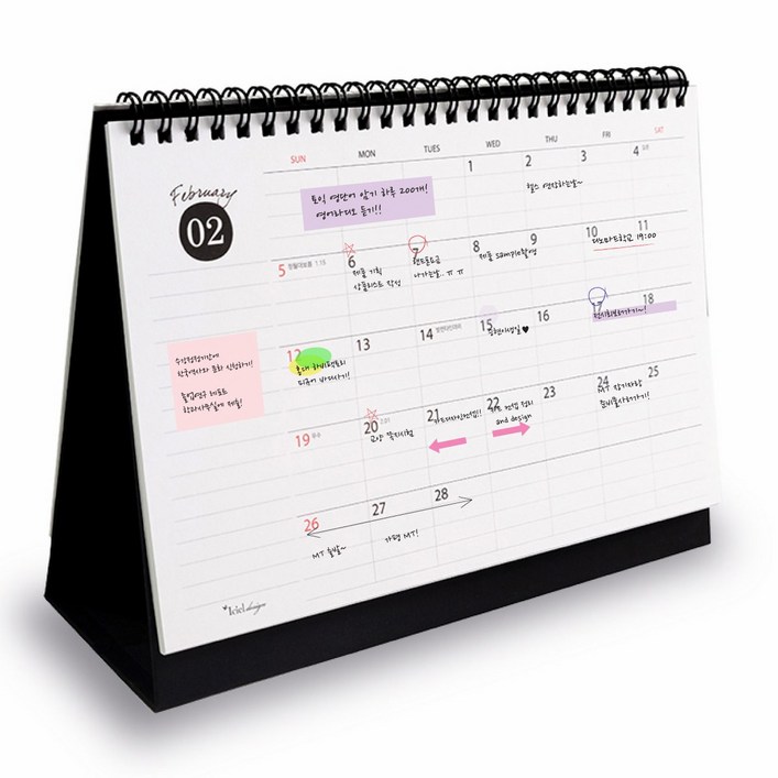 아이씨엘디자인 Desk Scheduler Calendar 2025, 블랙, 1개, 225 x 170 x 8 mm