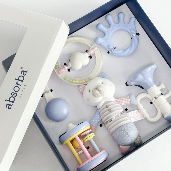 [백화점 선물포장] 압소바 티노딸랑이세트 출산선물 백일선물, 견본색/FREE