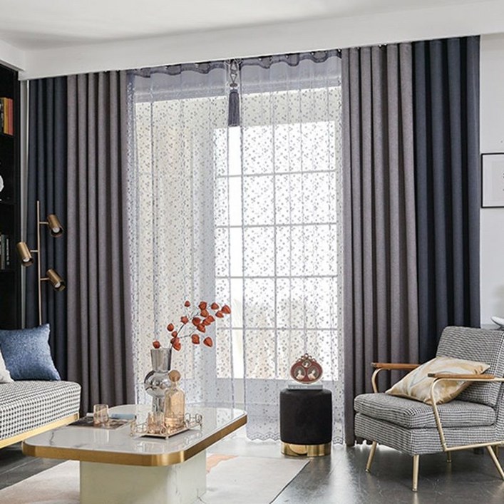 지나송 카리아 자수 암막커튼 2세트