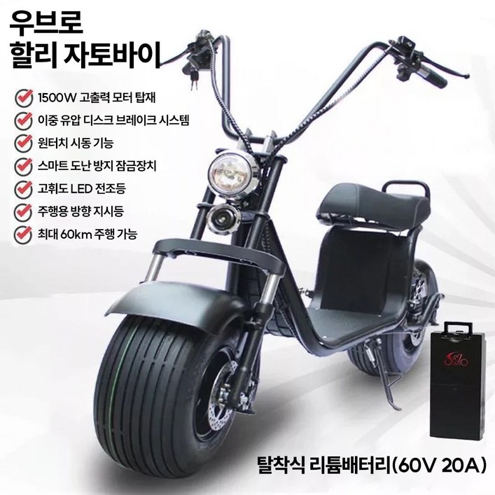 우브로 할리 자토바이 전기 자전거 오토바이 스쿠터 60V 리튬배터리 전동, 1개, X6 60V20A최대60km 우브로 할리 자토바이 전기 자전거 오토바이 스쿠터 60V 리튬배터리 전동, 1개, X6 60V20A최대60km