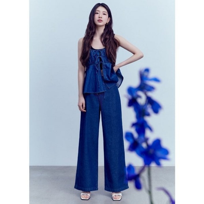 게스 게스진 SUZY YP2D0095 여성 스트링 뒷밴딩 와이드_BLUE BLACK