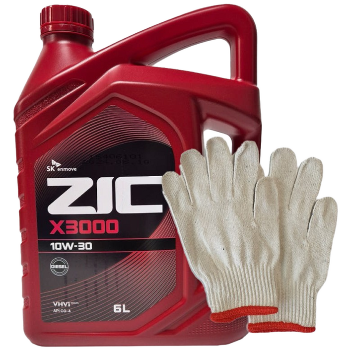 장갑증정 SK 지크 X3000 10w30 6L 엔진오일 6리터 디젤, 6L, 1개