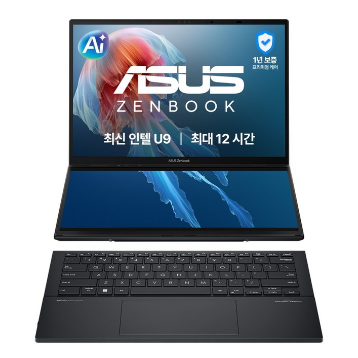 에이수스 2026 젠북듀오 14 OLED FHD 인텔코어 Ultra9, UX8406CAQL291W, WIN11 Home, 32GB, 2TB, 잉크웰 그레이