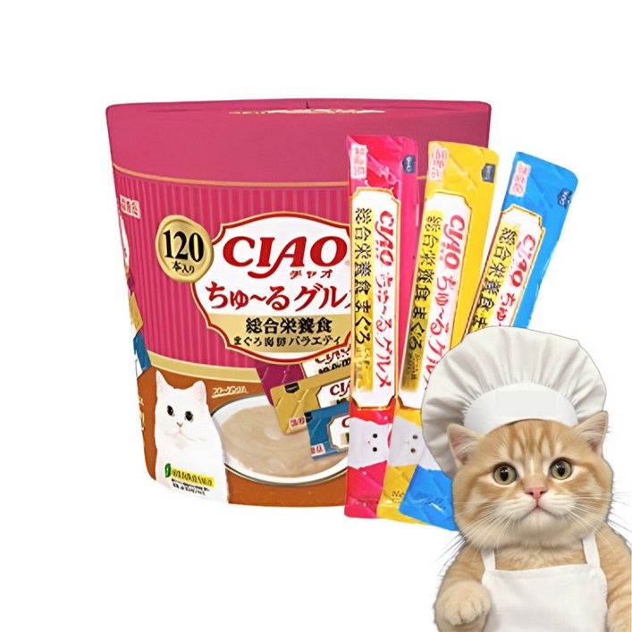 츄르 구루메 고양이 간식 참치 SC211 세트 40p x 3종, SC215종합영양식 참치해산물, 1개