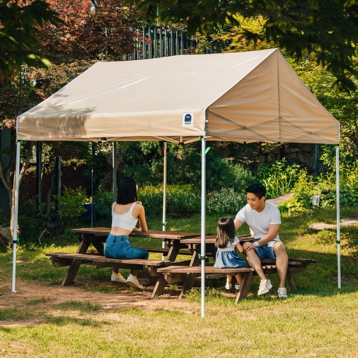 천둥천막 접이식 캐노피천막 행사용 방수 천막 몽골텐트, 베이지