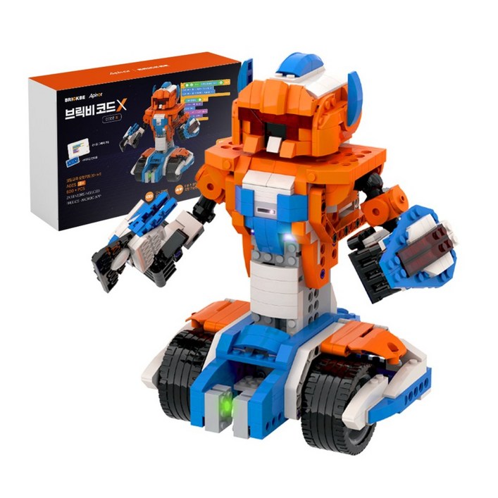 아피토 코딩로봇 브릭비 AP로봇X 초등학생 선물 장난감 생일선물 레고호환 코딩교육, 1개