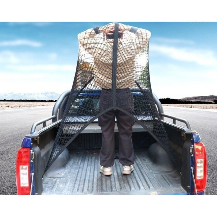 픽업트럭 적재함 네트 트렁크그물망 트렁크러기지 네트 트렁크가림막 트렁크네트 코란도 렉스턴 칸 스포츠 콜로라도 포드 썬카 스타리아 벤딕트 카니발 렉스턴 스포츠 픽업트럭 SUV 안전망, 1개