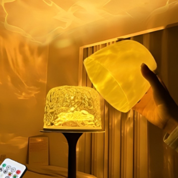 루멘 윤슬 오로라 회전 무드등 인테리어 무선조명, 화이트