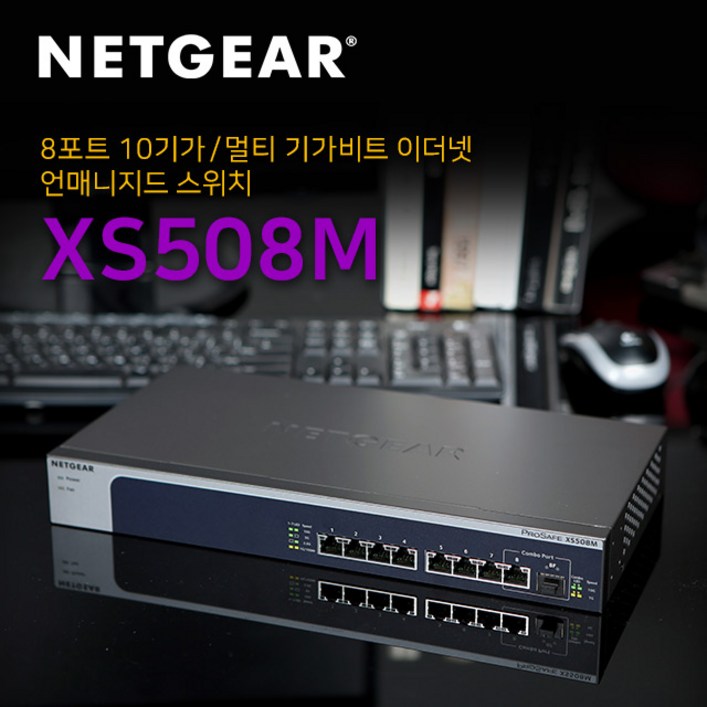 넷기어 XS508M 10G 멀티기가비트 스위칭허브, XS508M, 1개