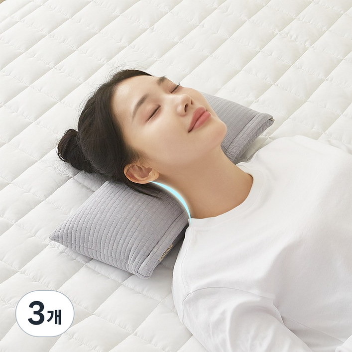 플로우민 피그먼트 빨아쓰는 경추베개, 그레이, 3개