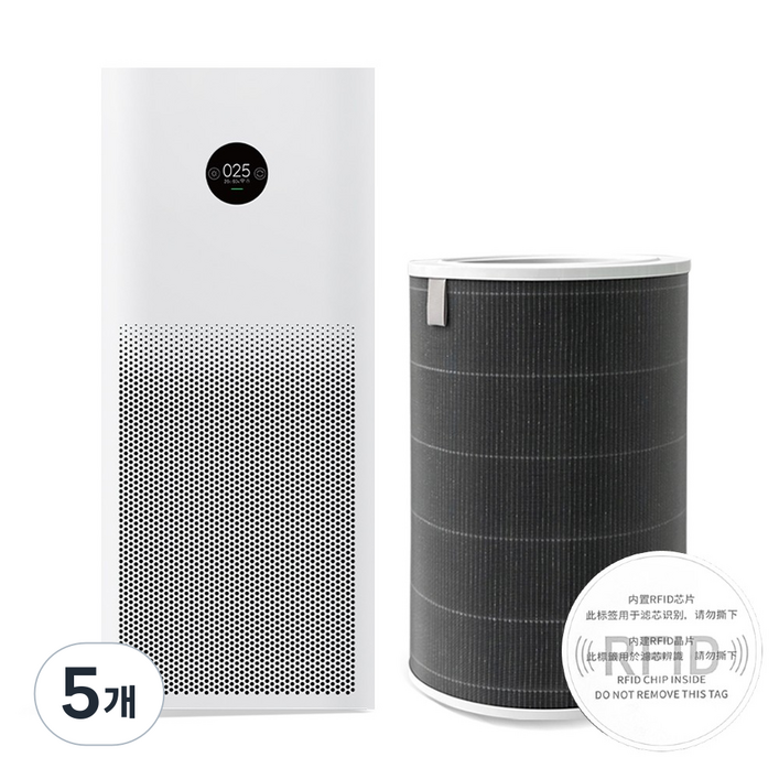 샤오미 미에어 4 프로 스마트 공기청정기 호환 필터 AC-M15-SC, 5개, 미에어4 PRO