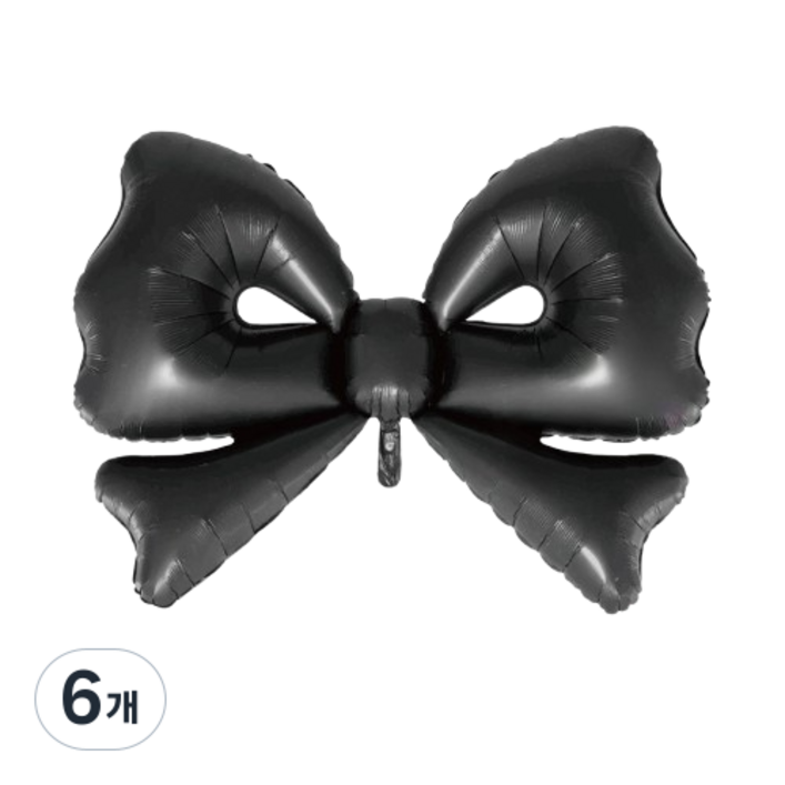 50인치 대형 리본 풍선 브라이덜 걸스나잇 파티용품, 6개, 블랙
