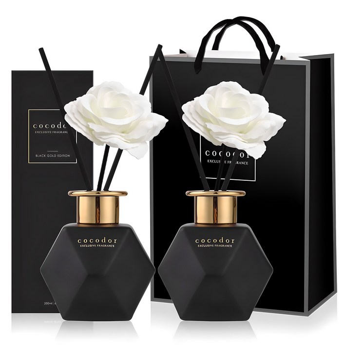 코코도르 블랙골드 에디션 디퓨저 2p  비누꽃 스틱 2p 세트