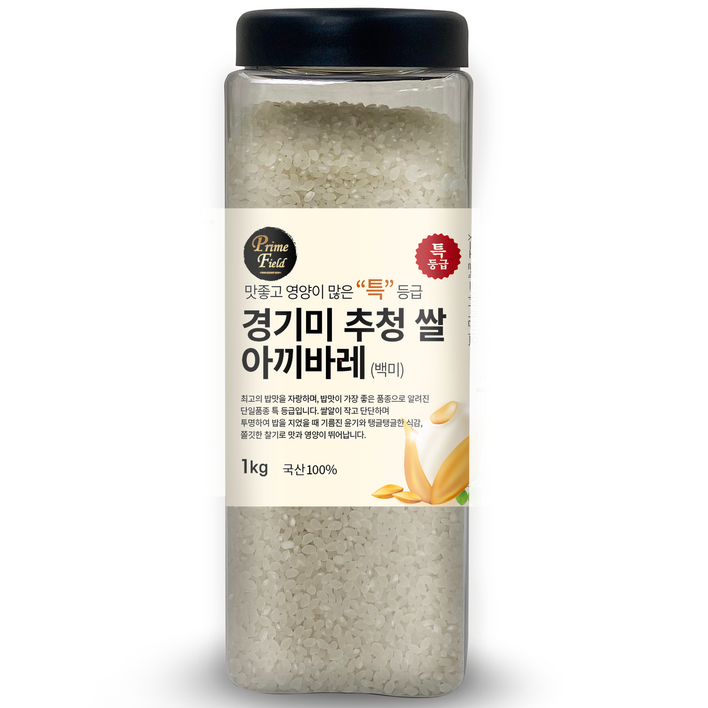 Prime Field 경기 추청 아끼바레 백미 특등급, 1kg, 1개 고시히카리쌀10kg