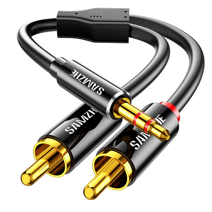 삼지 3.5mm 스테레오 to 2RCA 오디오 케이블 1.5m, 1개, 1.5m