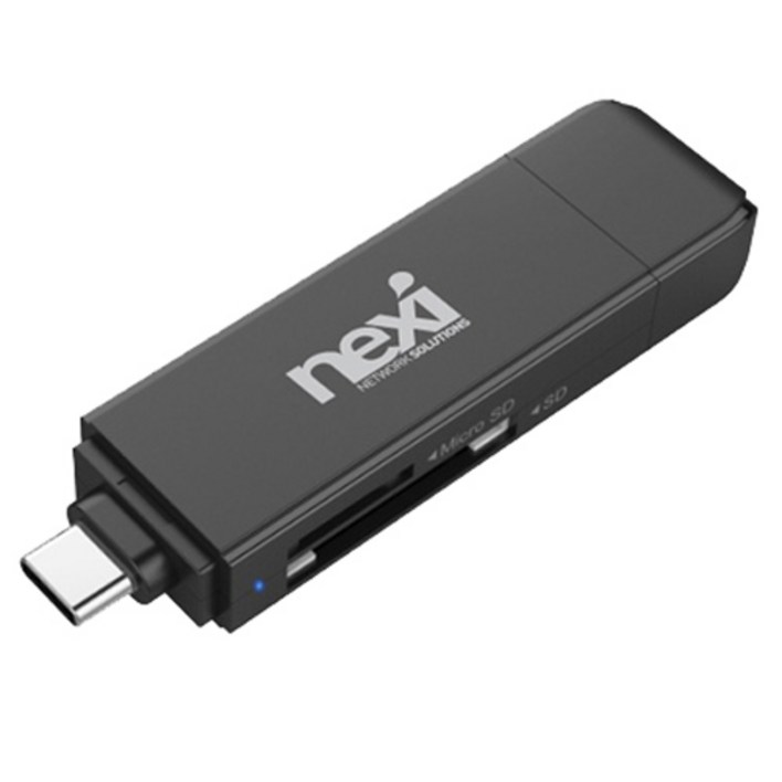넥시 USB3.13.0 OTG 카드리더기 마이크로 SD 카드 NXU3130CR NX610, 블랙, 1개