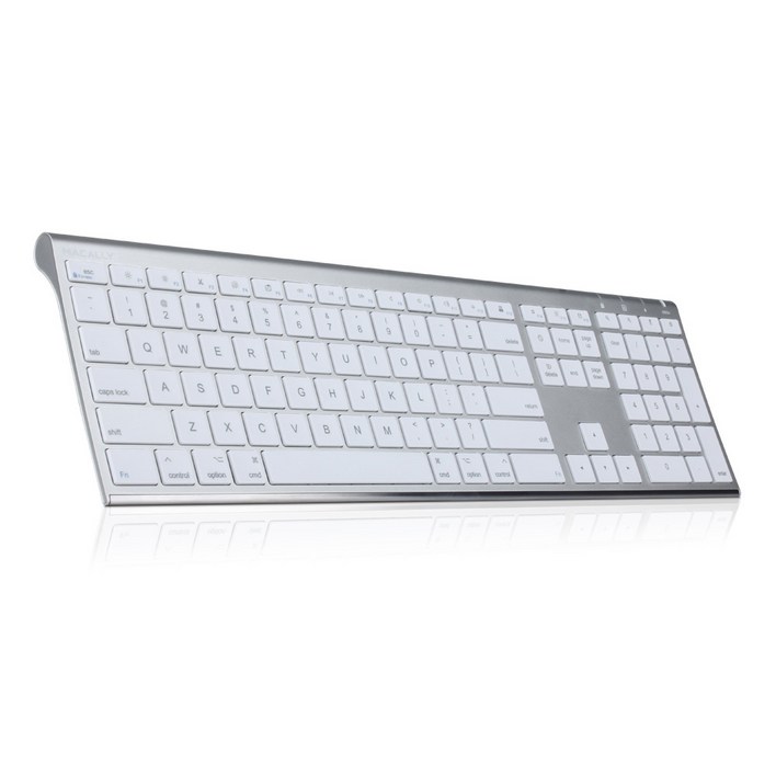 맥컬리 울트라 슬림 RF 무선 알루미늄 일반형 키보드, 그레이  화이트, RFACEKEY