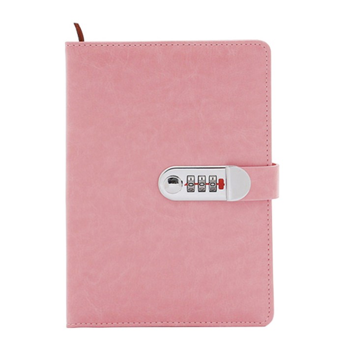 Tree 빈티지 비밀번호 다이어리형 노트, 핑크, 1개