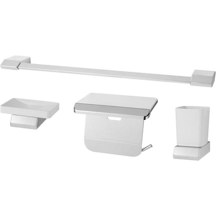 두진 바스 욕실 악세사리 4품 세트 크롬 DA-100, 1세트, 단일 색상