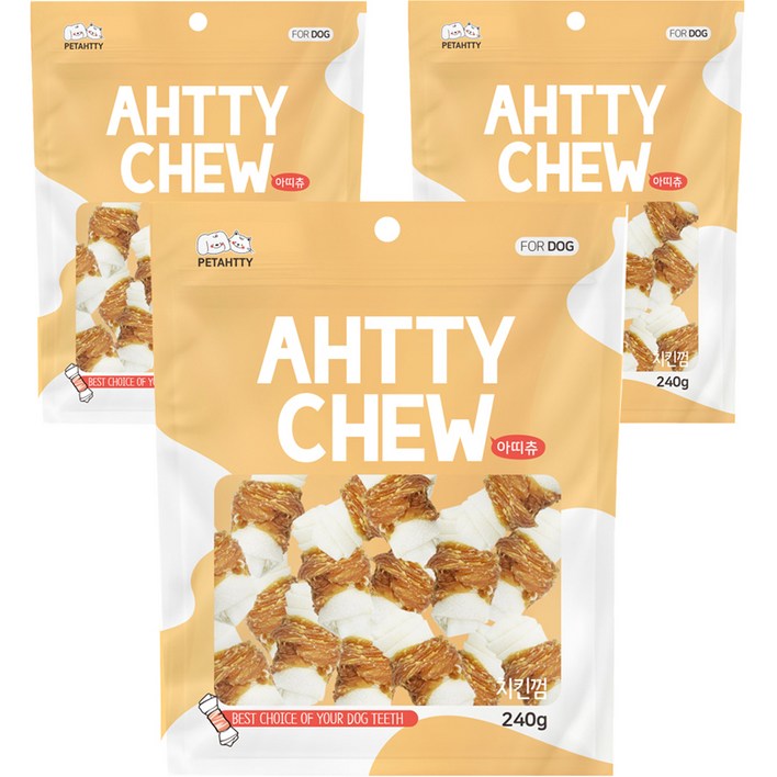 강아지 아띠츄 딩고 껌 소형, 혼합맛치킨우유, 240g, 3개
