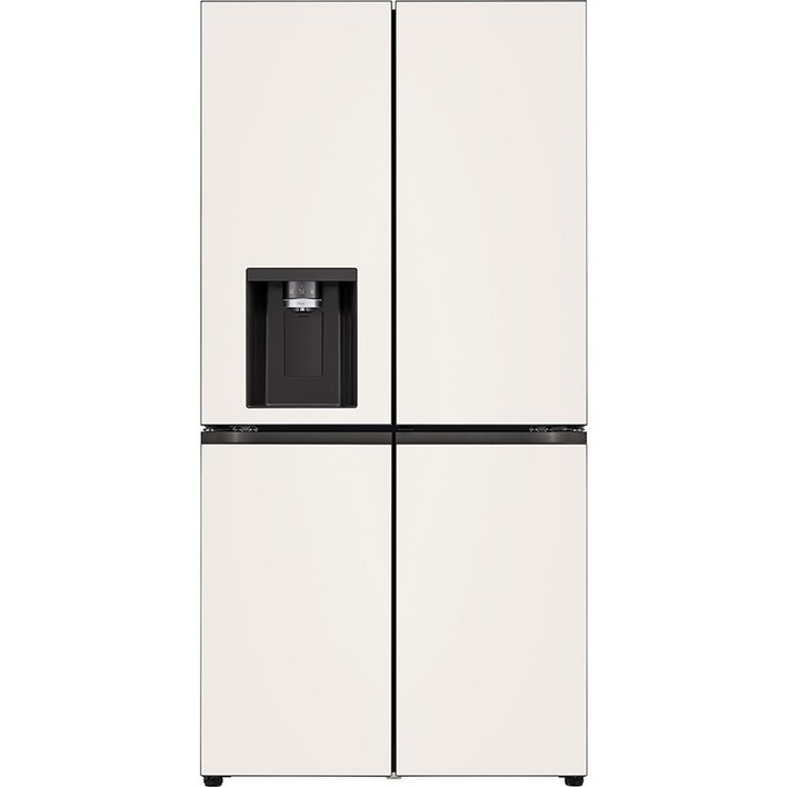 색상선택형 LG전자 오브제 디오스 매직스페이스 얼음 정수기 냉장고 글라스 820L 방문설치, 베이지상단, 베이지하단, W823GBB172