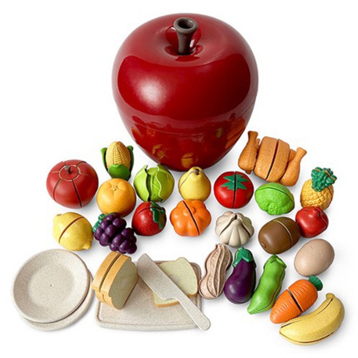 킨더픽 애플박스 소꿉친구들 과일채소 썰기놀이 세트