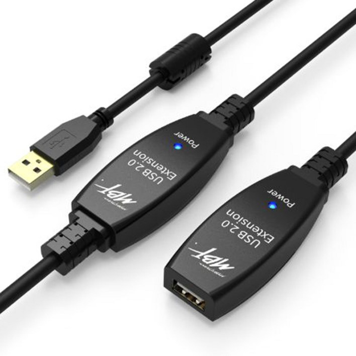 엠비에프 USB 2.0 연장 리피터 무전원 케이블 MBFUSBEX220, 1개, 20m