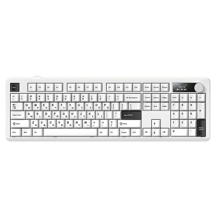 프리플로우 아콘 104키 노브 LCD 풀배열 유무선 기계식 키보드 저소음 눈송이, BW, AK74, 저소음 눈송이축