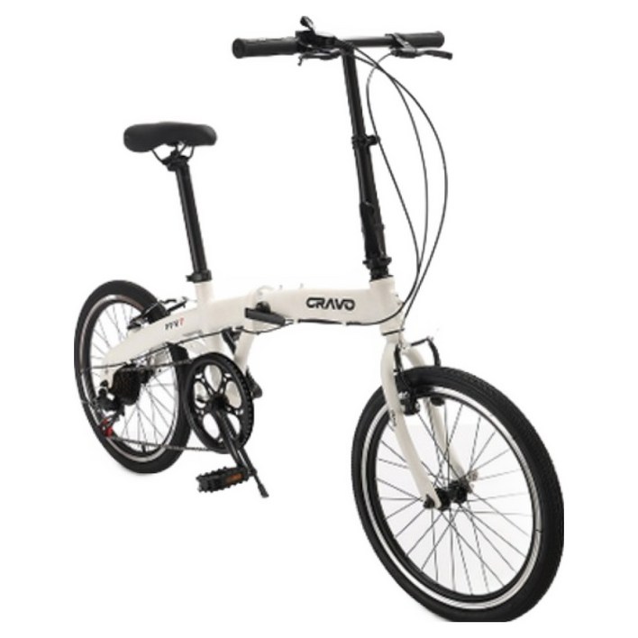 시마노 크라보 FFV7 미니벨로 시마노 7단 접이식 자전거, 화이트, 153cm, 1개