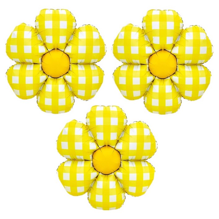조이파티 체크데이지 꽃풍선 52 x 52 cm