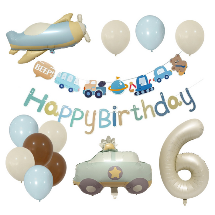 메리벨르 비행기 자동차 생일 파티 베이비샤워 대형 숫자풍선 세트