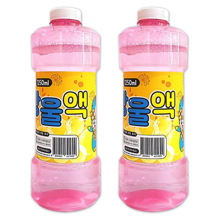 애들랜드 대용량 버블건 리필용 비눗방울액 1.25L, 혼합색상, 2개 애들랜드 대용량 버블건 리필용 비눗방울액 1.25L, 혼합색상, 2개
