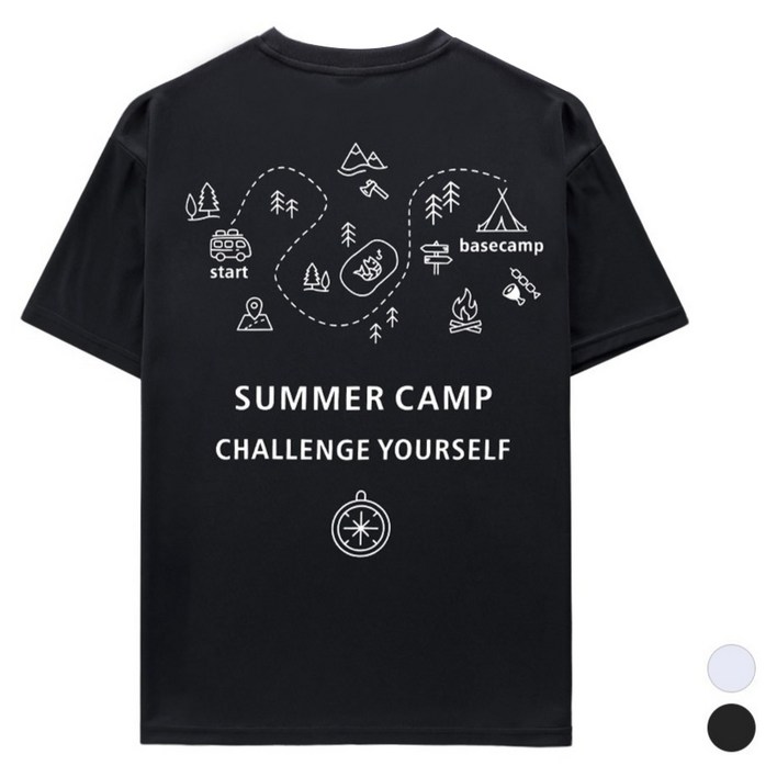 엠씨티 문컬렉션 통기성 캠핑지도 쿨 빅사이즈 반팔 티셔츠