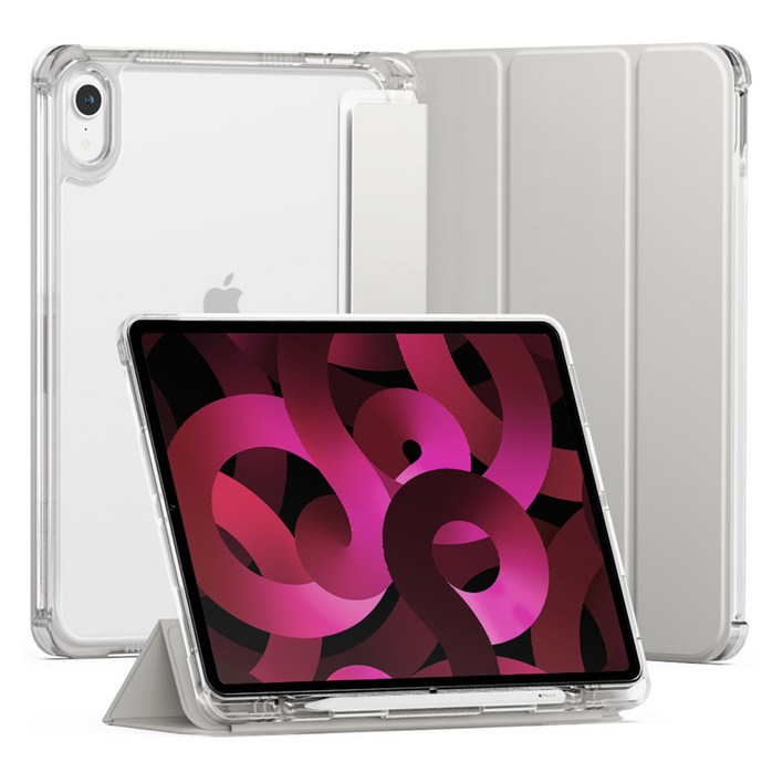 신지모루 클리어 애플펜슬 수납 태블릿PC 케이스, 웜 그레이, 1개