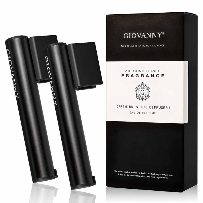 GIOVANNY 파워스틱 차량용 디퓨저 케이스 2p 리필 4p 1세트, 매트 블랙 화이트머스크 , 1세트 GIOVANNY 파워스틱 차량용 디퓨저 케이스 2p 리필 4p 1세트, 매트 블랙 화이트머스크 , 1세트
