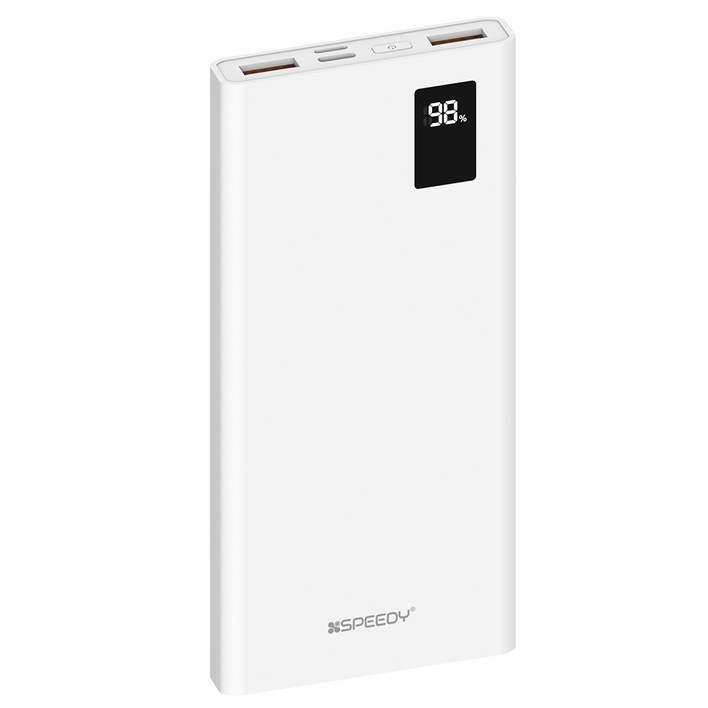 SPEEDY 슬림핏 PD 20W 고속충전 보조배터리 10000mAh 멀티단자  20W C타입 케이블, SPEB2PA10DPQ, 화이트