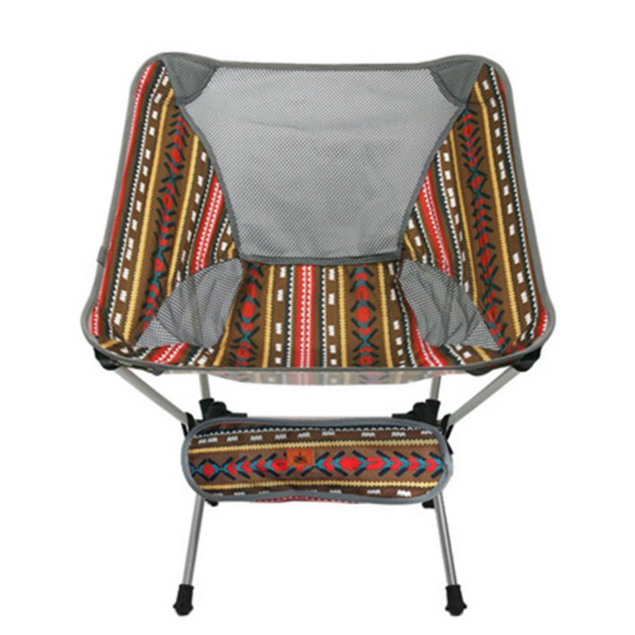 KOOLMAN 초경량 백패킹 체어 C형, 브라운 스트라이프, 1세트